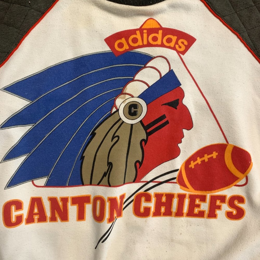 Vintage 80s Adidas Canton Chiefs Embroidered Football Sweatshirt Sz. L - Picture 6 of 16
